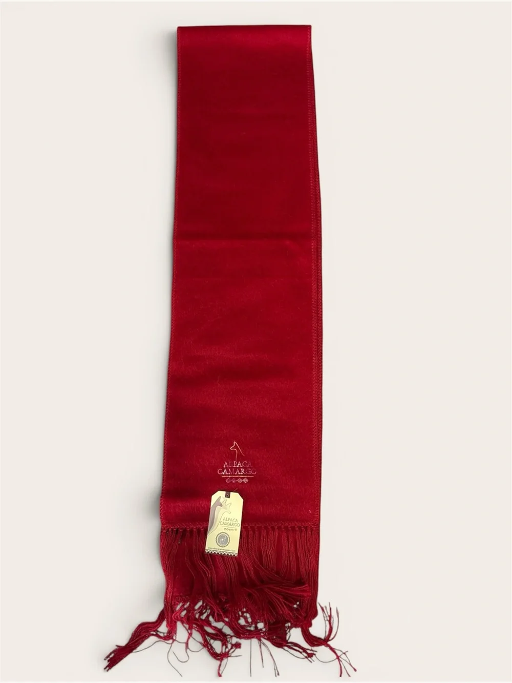 NWT Alpaca Camargo Burgundy Alpaca Wool Scarf Made in Peru Fringe Wrap